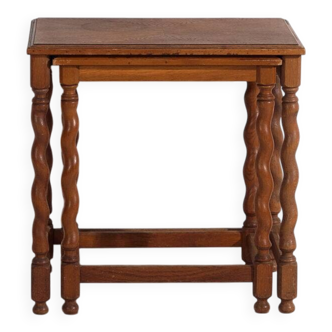 Swedish nesting tables in oak (c.1900) #128