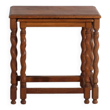 Swedish nesting tables in oak (c.1900) #128