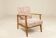 Fauteuil Vintage Design Corak Tissu Jacquard Rose Design MCM