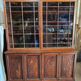 English mahogany bookcase with drawers