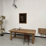 Large extendable solid oak farm table