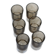 6 vintage Luminarc liqueur glasses, Sweden model - Smoked glass