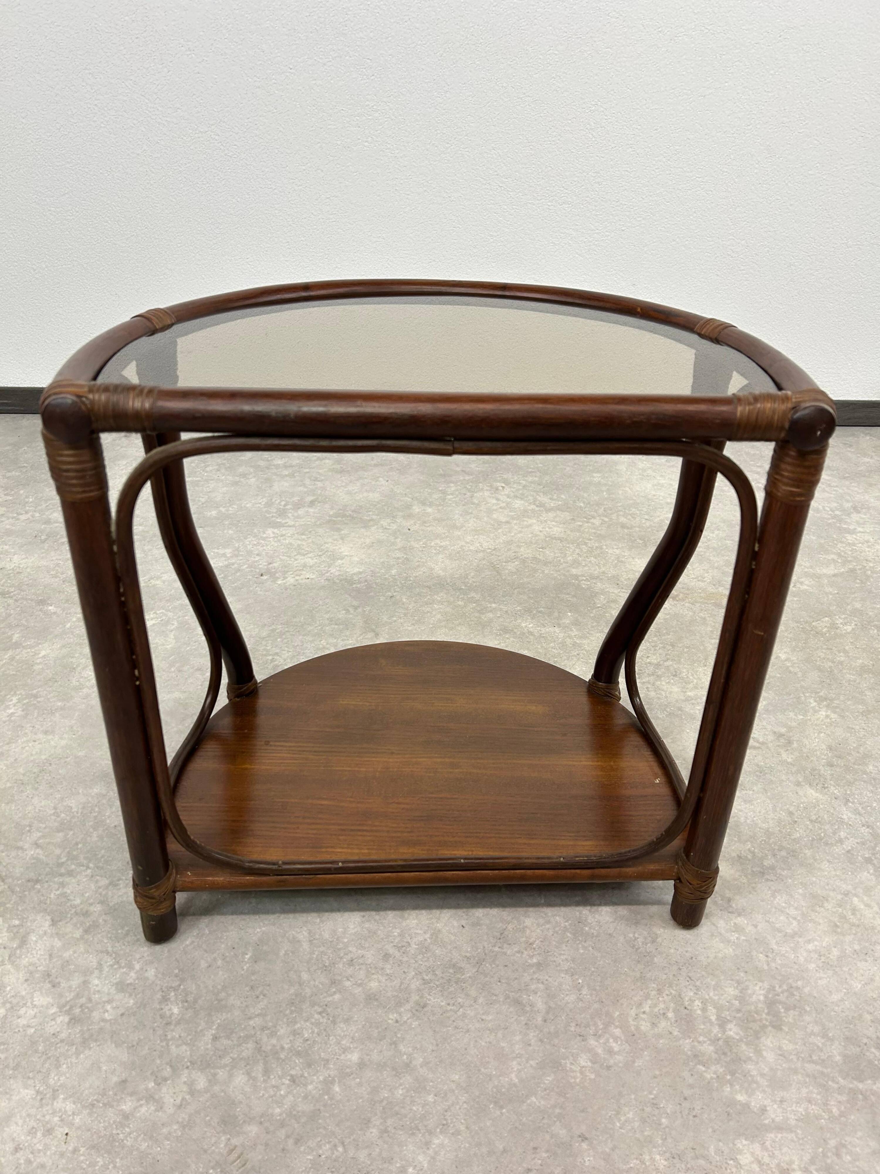 Bamboo side table in Mid-Century Modern style by Gervasoni