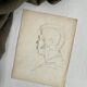 Old watercolor rural landscape dated 1885