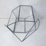 Glass terrarium mini cactus greenhouse in glass and metal