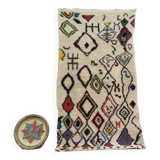 Handmade wool Berber rug 195x100 cm