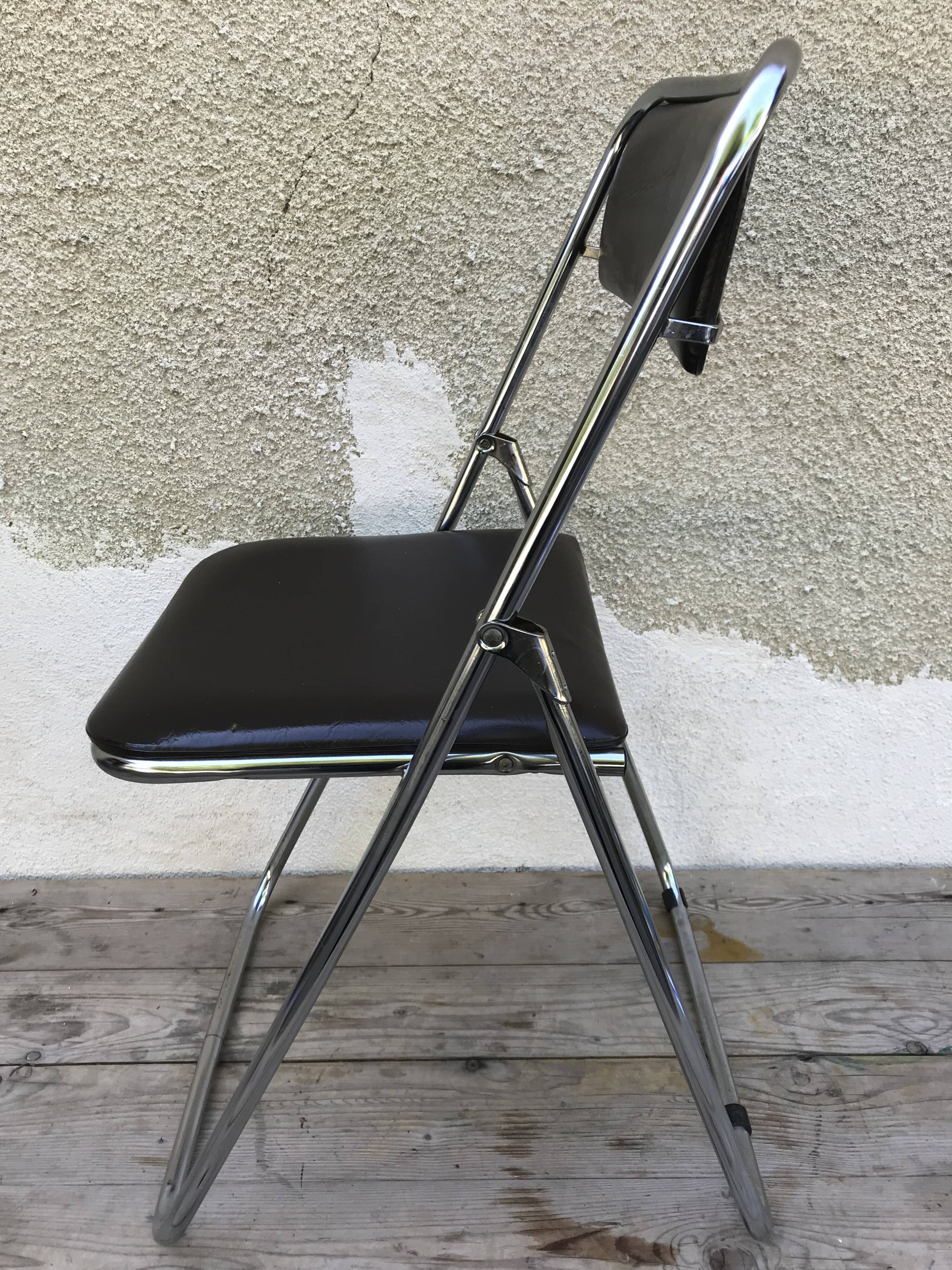 Chaise ancienne pliable pliante Soudexvinyl  années 70 vintage