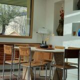 Table à manger en travertin des années 80