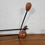 Vintage wall coat rack - Varnished wooden coat rack