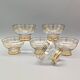6 champagne coupes, vintage dessert cups from the 50s with gold trim