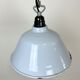 Industrial French Grey Enamel Factory Pendant Lamp, 1960s