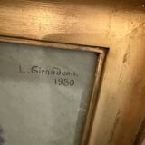 Oil on canvas signed Giraudeau 1930 portrait of a woman.