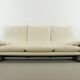Maralunga 3-seat Sofa with Footrest in offwhite by Vico Magistretti for Cassina, Italy