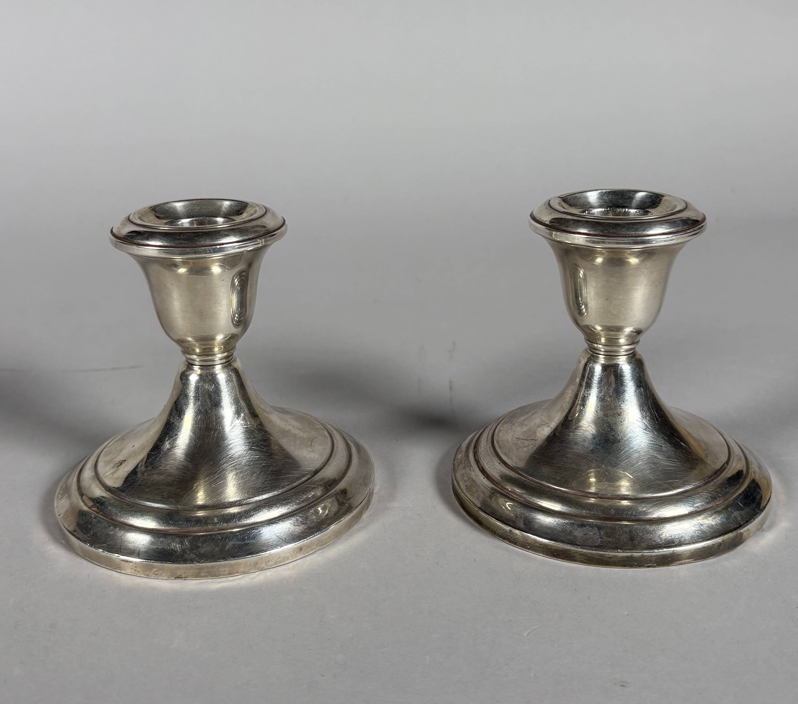 Pair of 925 American silver candlesticks