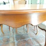 Table ronde extensible en merisier
