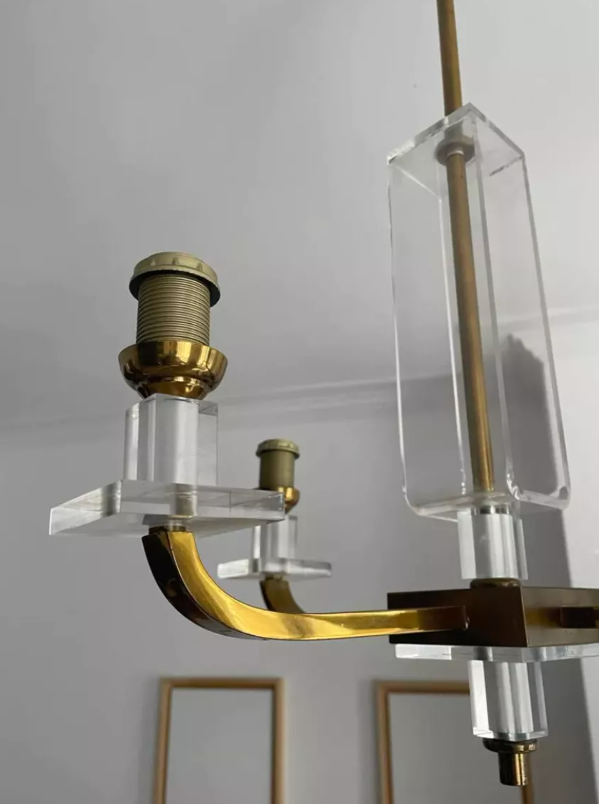 Chandelier in brass France 1970