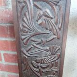 Set 3 pieces furniture, armchair and carved wooden stool