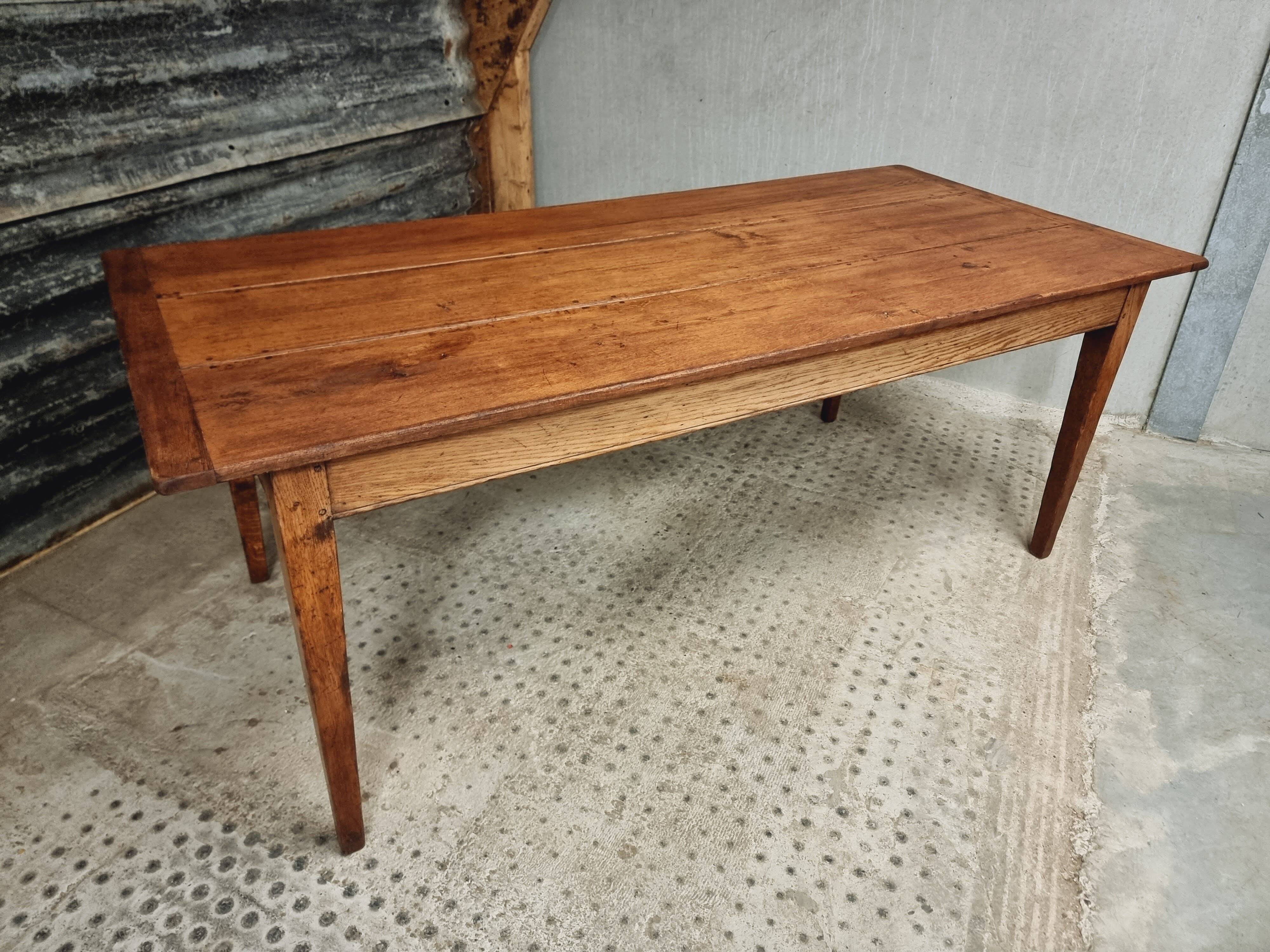 Antique dining table, rural oak table 90 x 200 cm