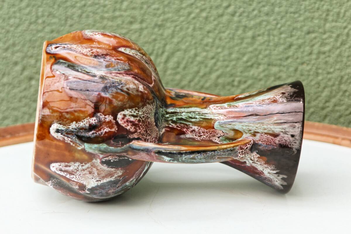 Vallauris vase, enameled ceramic