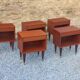 Set de 5 chevets vintage en acajou des années 60