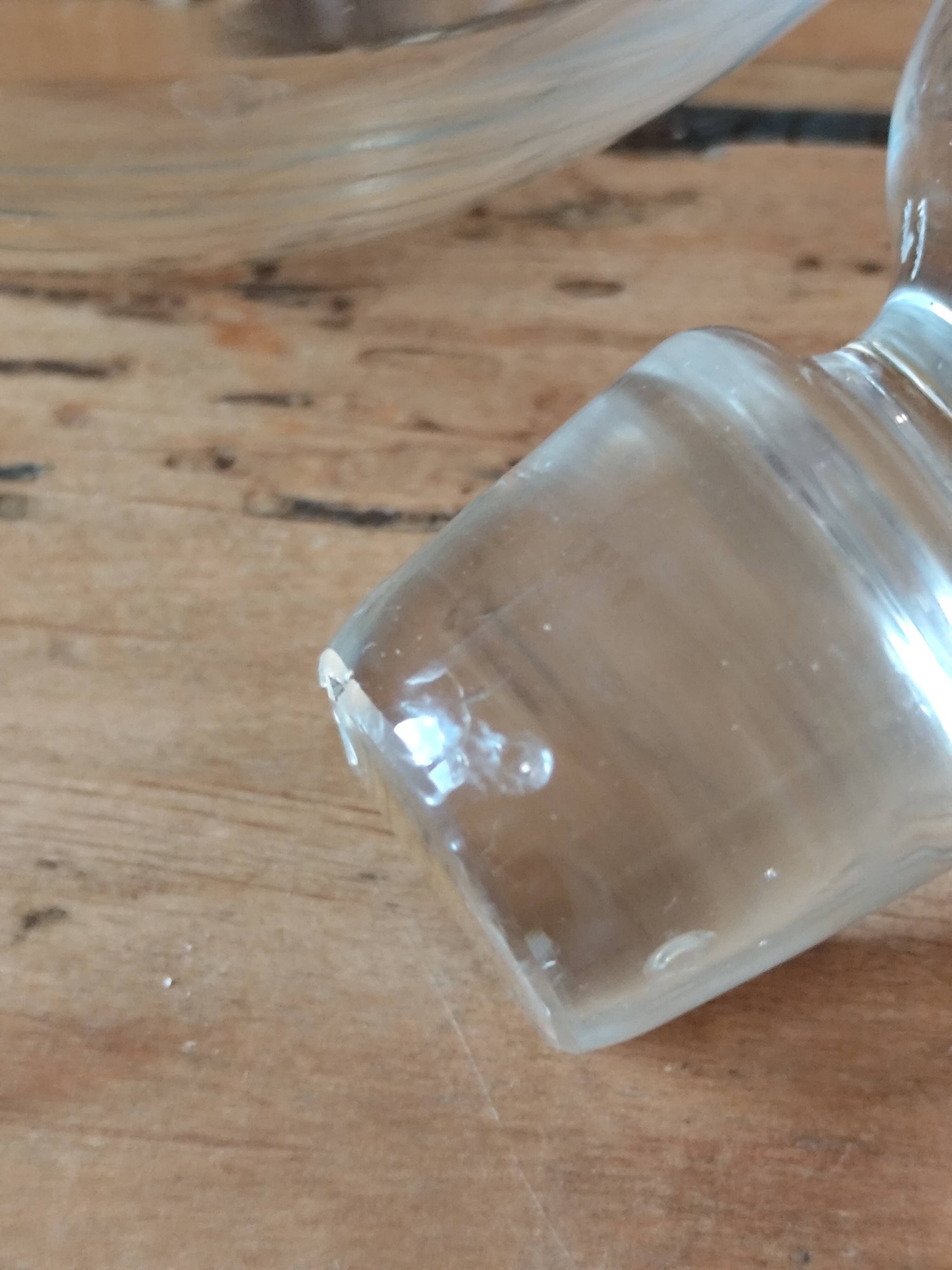 Antique engraved glass carafe - wine pitcher