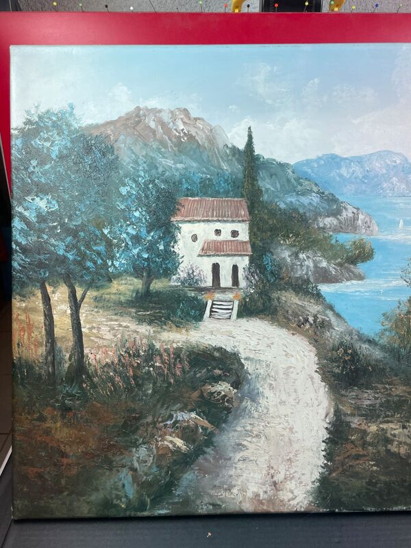 Tableau sans cadre Huile sur toile Paysage de l'Esterel