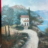Painting without frame Oil on canvas Landscape of the Esterel