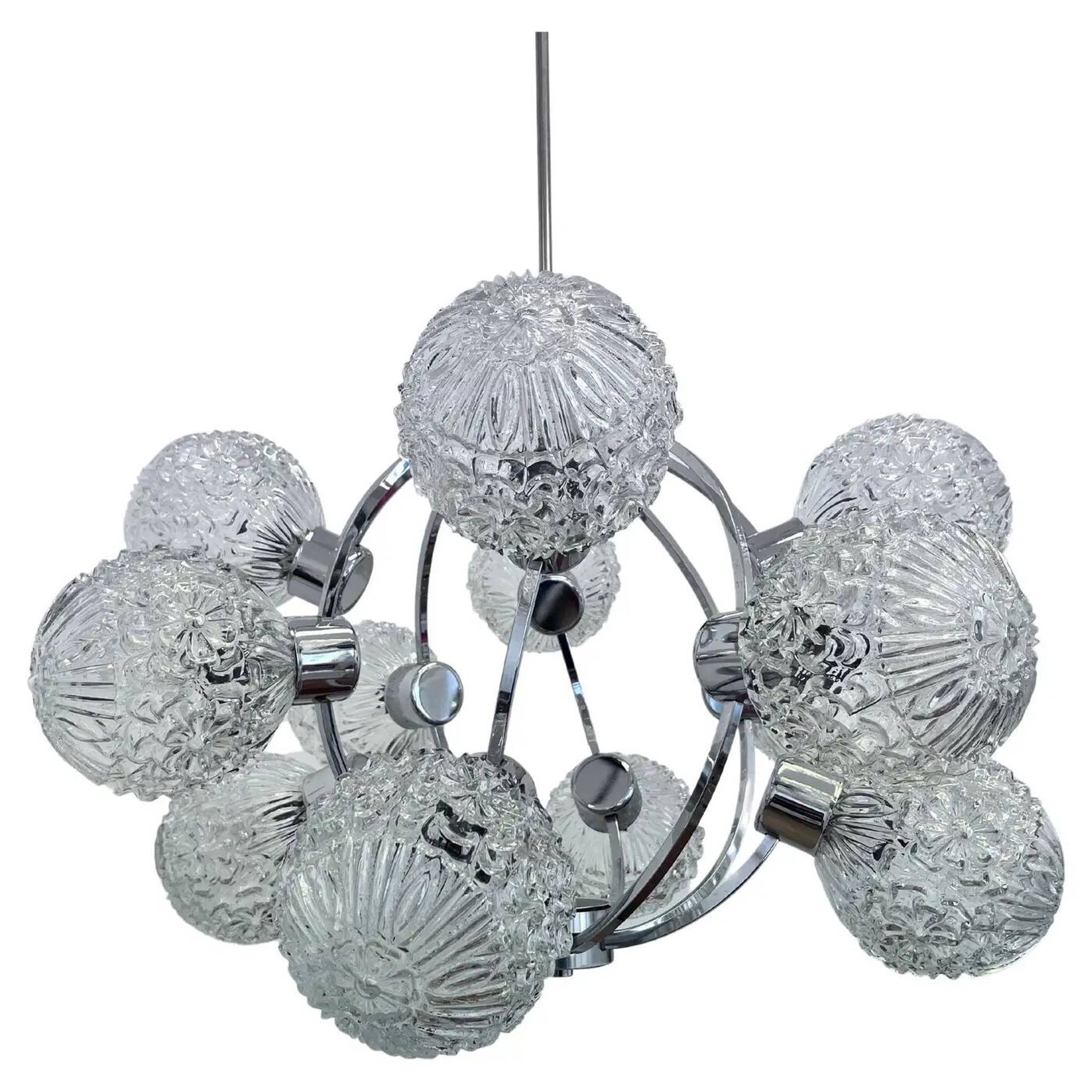 Large Galaxy Space Age Sputnik Chandelier by Richard Essig - Germany, 1970s