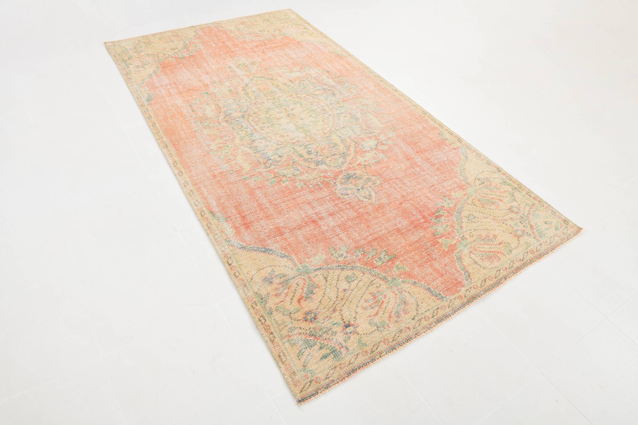 5x9 Soft Vintage Oushak Handmade Area Rug, 145x272 Cm