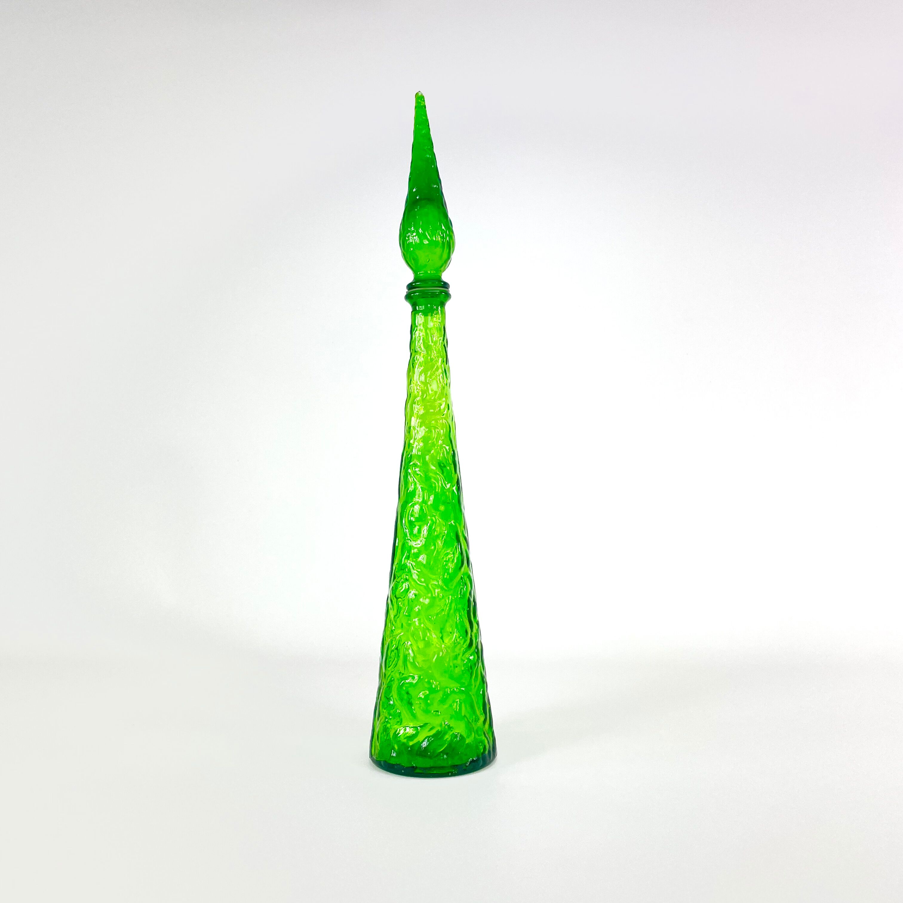 Green bottle, Empoli glass, Italy, Mid-century