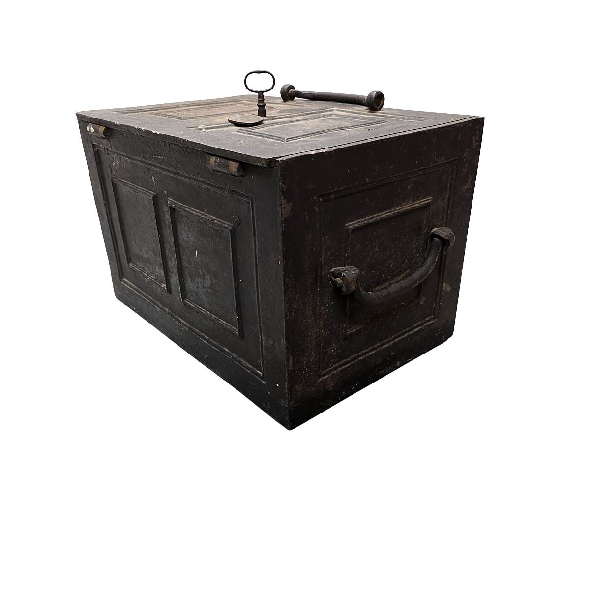 Antique English Cast Iron Safe, mid 1800s