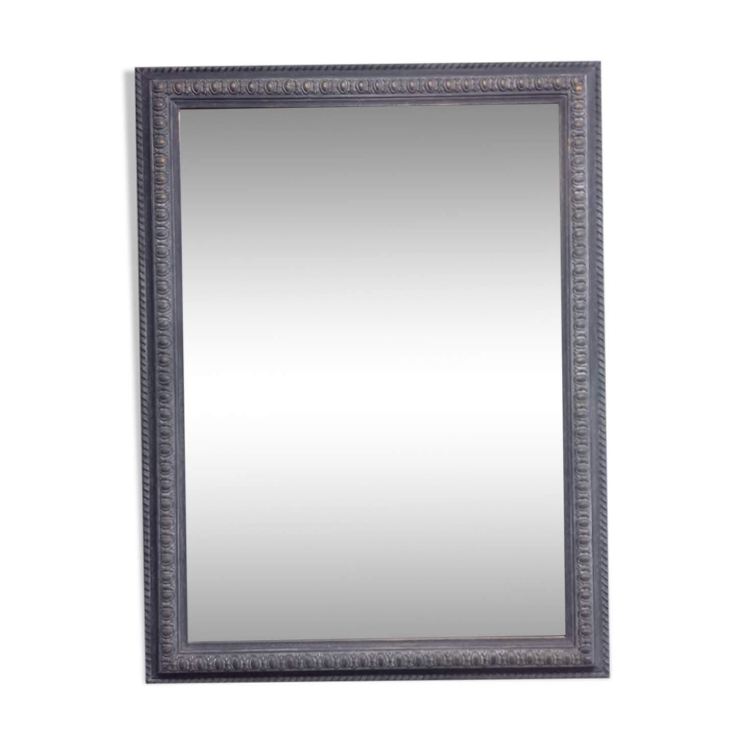 Old mirror beveled patinated blue 62x81cm