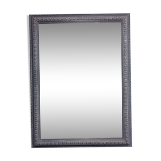Old mirror beveled patinated blue 62x81cm