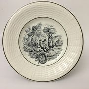 Set Of 6 Dessert Plates Representing 6 Months Of The Year. "Digoin Sarreguemines"