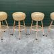 Set of four vintage rattan bar stools 1960 Nederland Design