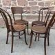 Lot de 4 chaises bistrot dépareillé bois courbé