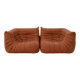 A set of 2 LIGNE ROSET brown corner togos.