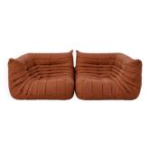 A set of 2 LIGNE ROSET brown corner togos.