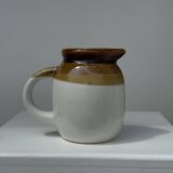 Small two-tone white and brown pitcher Made in China