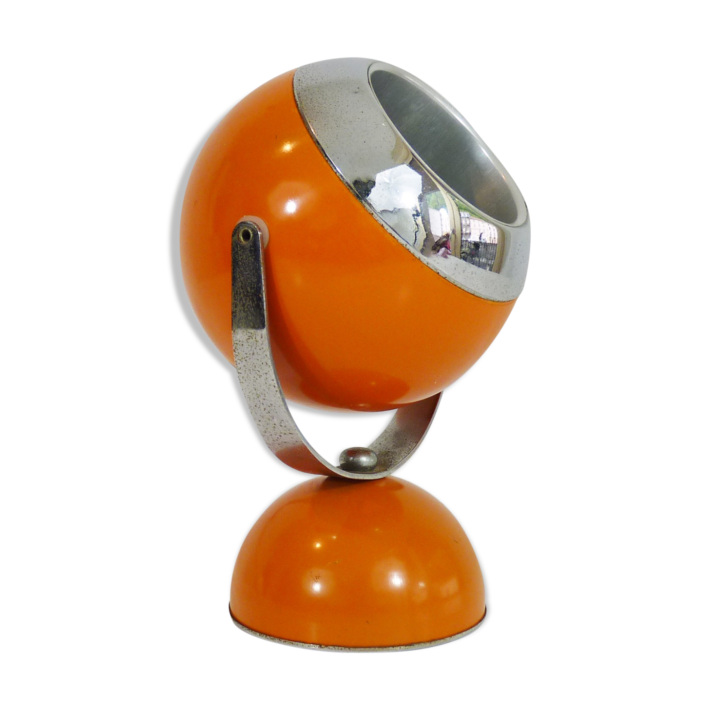 Orange eyeball desk lamp, orientable globe. Year 60 70