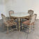 Vintage faux bamboo dining set with original fabric, 1980s