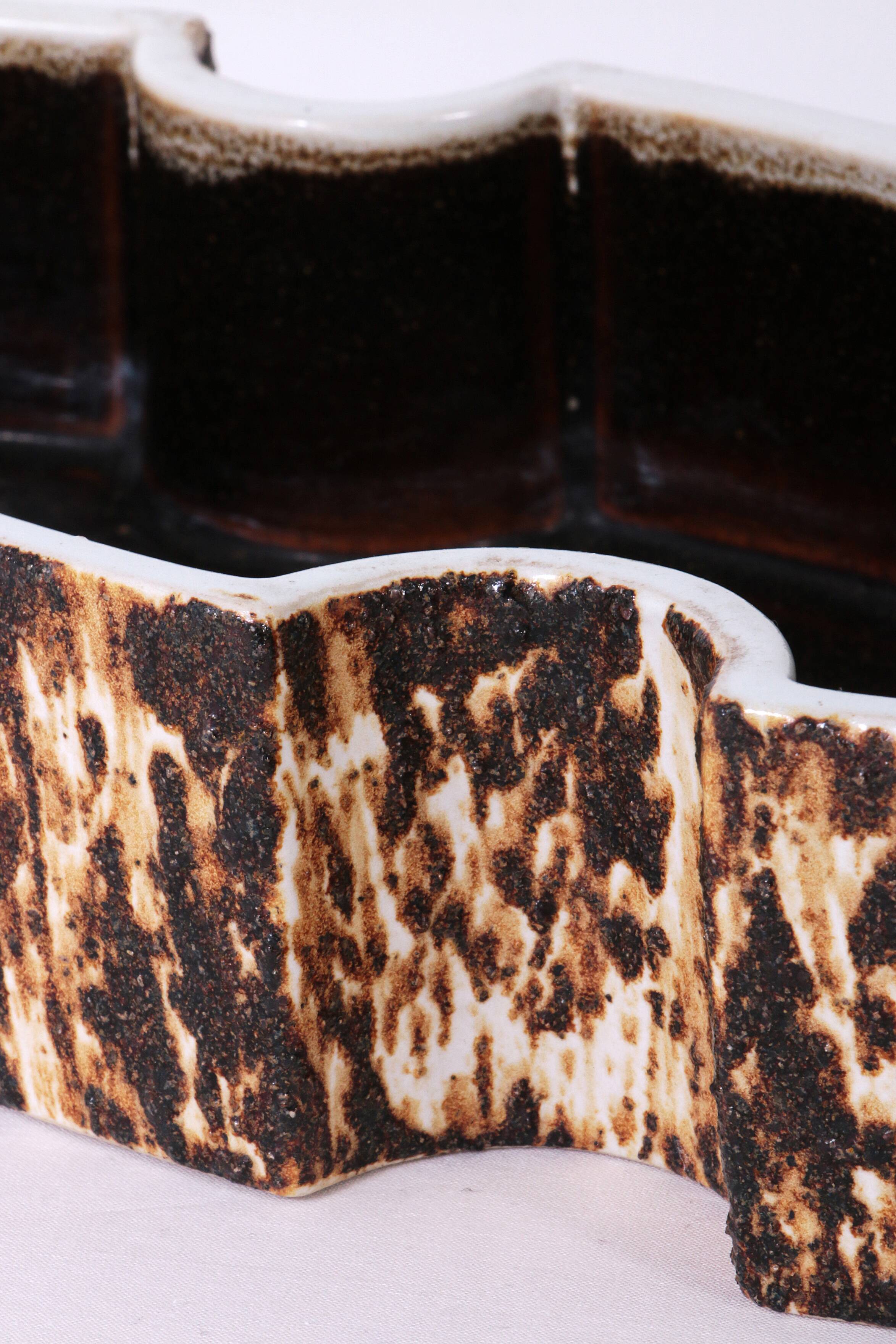 Vintage Yamasan Ikebana Bowl - Authentic 1960s Japanese Ceramic