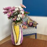 vase west germany violet jaune et doré / vase made in germany