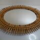 Oval sun bamboo and rattan mirror 60x48cm