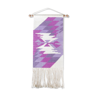 Pink and purple Mexican wall weaving, 70s