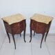 Pair of curved bedsides in Louis XV style marquetry
