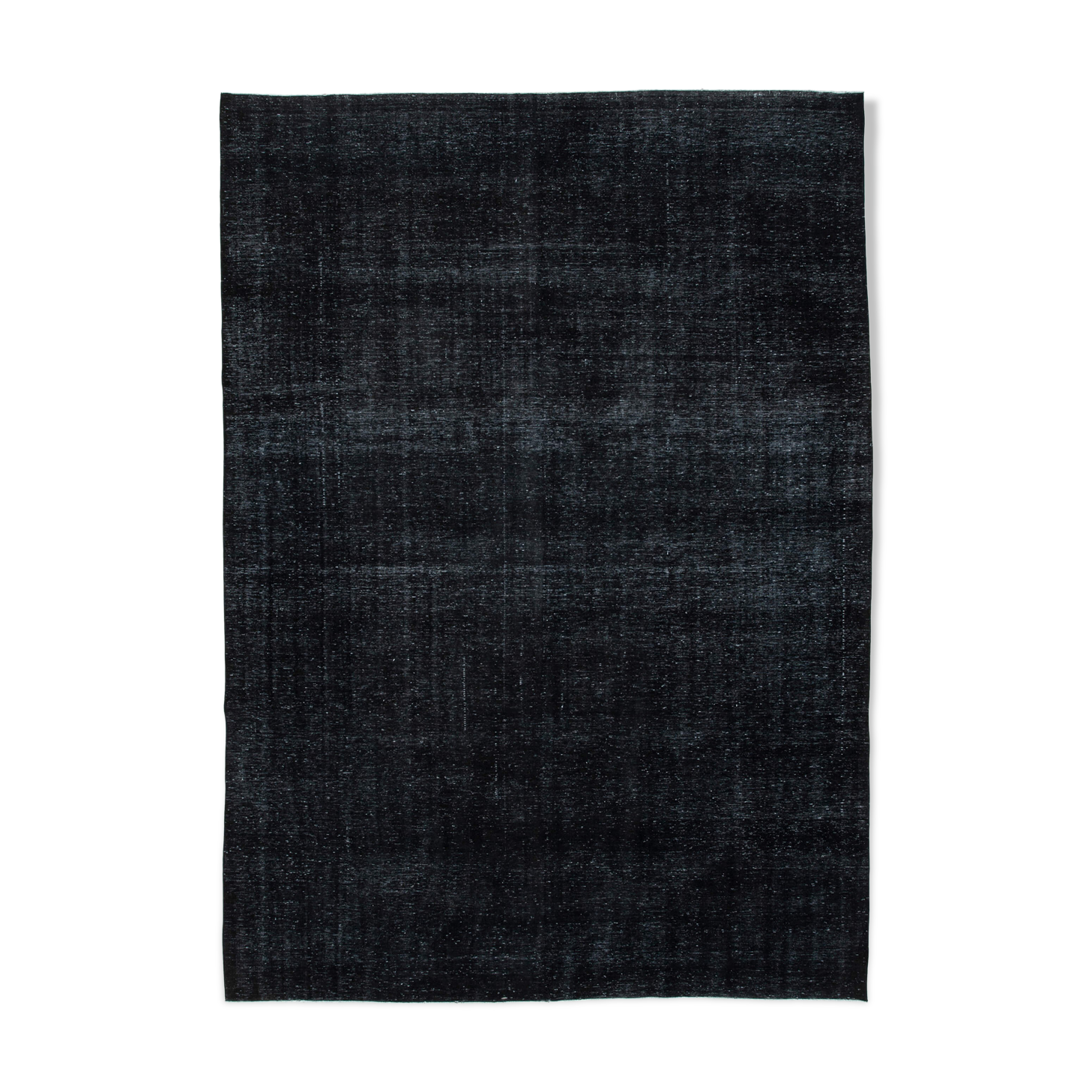 Handmade oriental overdyed 298 cm x 413 cm black wool carpet