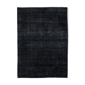 Handmade oriental overdyed 298 cm x 413 cm black wool carpet