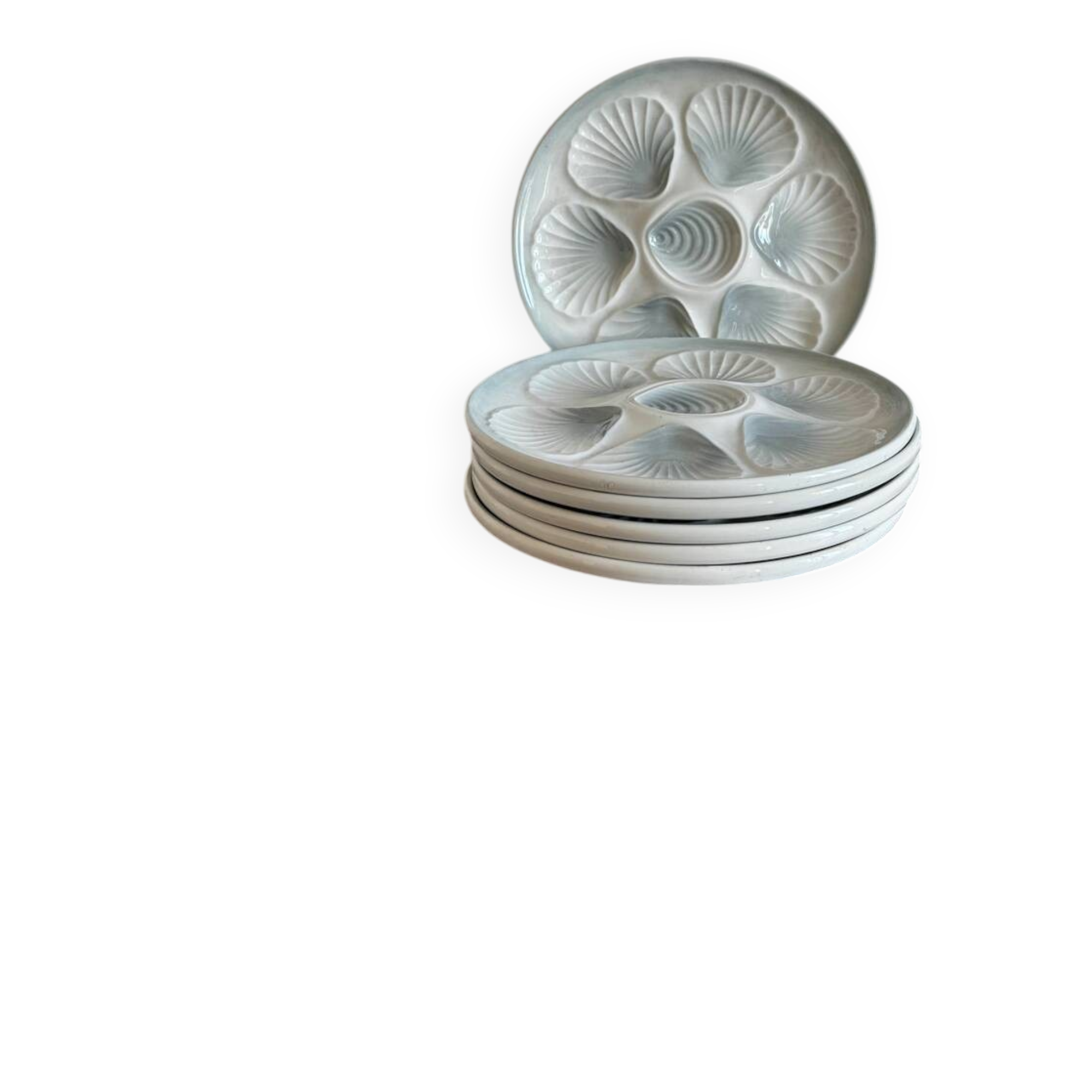 Moulin des Loups earthenware oyster plates