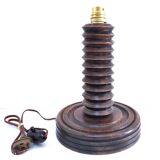 Solid wood lamp base by Charles Dudouyt